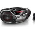 thumbnail image 2 of Philips Boombox portátil Reproductor de CD Bluetooth Radio FM MP3 Mega Bass Reflex Sistema de sonido estéreo con NFC, 12 W, entrada USB, conector para auriculares y pantalla LCD, 2 of 5