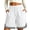 White, variant on Erwazi Womens Athletic Shorts Solid Drawstring Dual Pocket Fitness Five Inch Summer Casual Shorts with Pocket