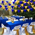 thumbnail image 5 of Royal Blue Gold Party Decoration Navy Blue Gold Triangle Pennant Banner Flag Metallic Fabric Bunting Garland for Graduation Birthday Wedding Retirement Bridal Shower Nautical Ahoy Achor Party Supplies, 5 of 6
