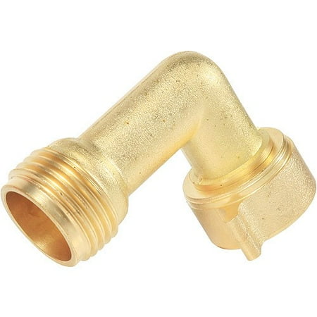 Brass Water Hose - Camco 90 Degree Hose Elbow- Eliminates Stress Strain On RV Water Intake Hose Fittings, Solid Brass (22505)