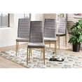thumbnail image 1 of Baxton Studio Armand Modern Glam Velvet Dining Chair Set, Grey & Gold (Set of 4), 1 of 5