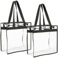thumbnail image 7 of 2 Pack TIFOR Approved Clear Tote Bags, 12x6x12 Large Plastic Beach Bags with Handles, 7 of 7