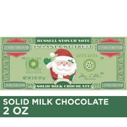 RUSSELL STOVER Solid Milk Chocolate Bar, Christmas Santa Chocolate Money Bar, 2 oz.