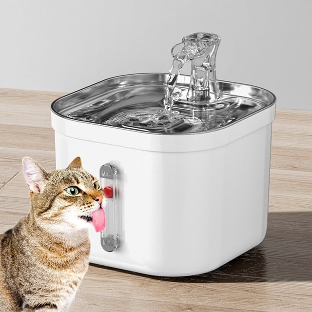 CBFFDC Stainless Steel Pet Water 2.0L Stainless Steel Water Dispenser Quiet Automatic Pet Water Dispenser Three Modes Adjustable Multi Layer Filtration