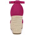 thumbnail image 3 of De mujer Alpargatas Plataforma Correa en el tobillo Tacón de cuña Sandalias Rosa caliente 39, 3 of 6
