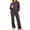 Brown #126, variant on Women's 2 Piece Lounge Set Crewneck Sweatshirt and Wide Leg Pants Relaxed Casual Fall Fleece Matching Outfit Set