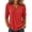 #08Red, variant on Women's V Neck Long Sleeve Tops Casual T Shirts Solid Color Basic Summer Tees Loose Fit Pullover Tunic