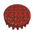 thumbnail image 2 of Christmas Tablecloth Red Green Buffalo Plaid Round Tablecloth 60 Inch, Rustic Farmhouse Winter Snowflake Table Cloth Washable Wipeable Polyester Fabric Table Cover for Xmas Holiday Party Kitchen Decor, 2 of 14