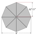 thumbnail image 3 of Sunny 9ft- 8rib Umbrella Top Cover Canopy Patio Replacement Canopy Outdoor (Beige), 3 of 8