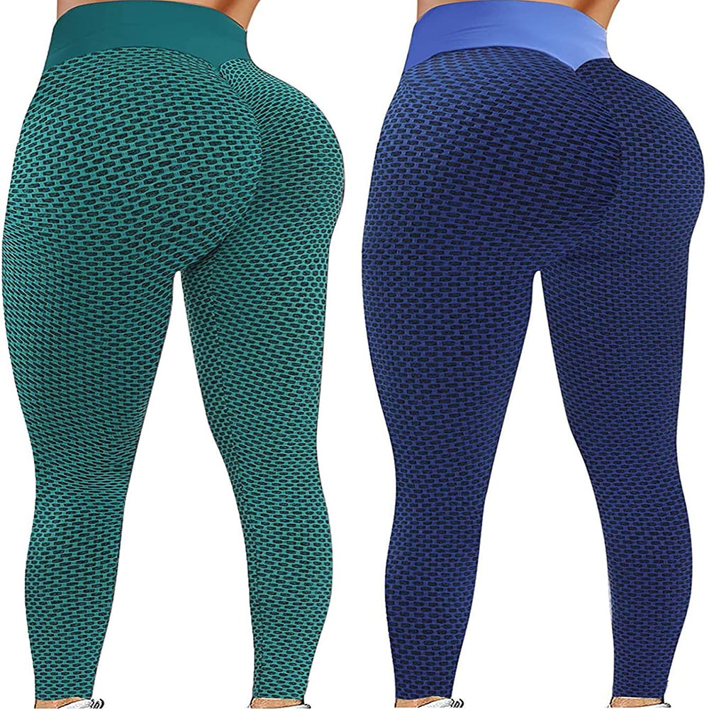 Booty Lifting Anti Cellulite Leggings Fitness Solid Yoga seamless Gym Pants UK 