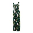 thumbnail image 4 of Sunloudy - Mono informal con cuello cuadrado para mujer, a la moda, color sólido/estampado, sin mangas, con pernera ancha Sunloudy  S, M, L, XL, 4 of 9