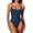 Insignia Blue, variant on Women's One Piece Swimsuit Strappy Backless Bathing Suit Cut Out Lined Scoop Neck Adjustable Straps Swimwear