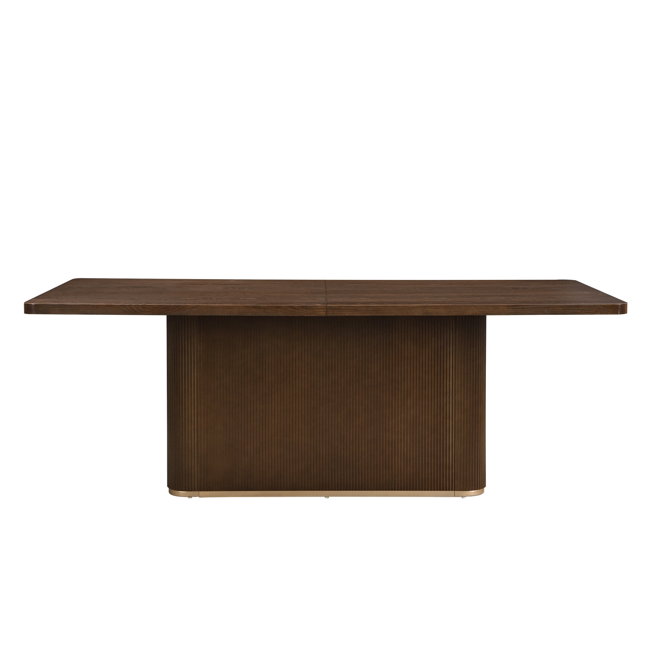 Christopher Knight Home 84" Rectangular Wood Dining Table for 6-8 people with Solid Pillar Base, Walnut
