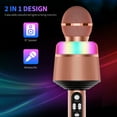 thumbnail image 3 of TFixol Microphone Karaoké Sans Fil avec Lumières LED 2-en-1 Haut-Parleur Micro BT Portable Supporte Lecture de Carte TF pour Appareil iOS/Android, Bleu, 3 of 8