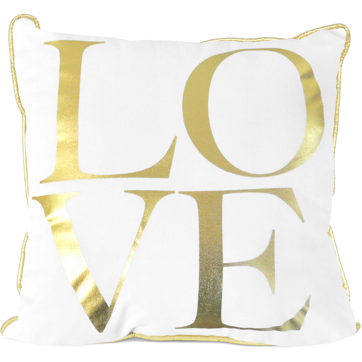 Mainstays Gold Foil 18' x 18' Decorative Love Pillow