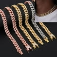 thumbnail image 6 of New Diamond Fashion Necklace Women Men Hip Hop Link Chain Necklace Inlaid Rhinestone SILVER-60CM, 6 of 7