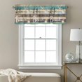 thumbnail image 3 of Life Is Better at The Beach Valance Curtain Wood Grain Starfish Shell Summer Window Valances Rod Pocket Short Curtains Window Treatments for Kitchen Bedroom Bathroom Laundry 60" x 18", 3 of 9
