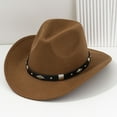 thumbnail image 2 of UJNDER Stylish Unisex Cowboy Hat Featuring Metal Details for Concerts Outdoor Gatherings and Parties Elegant Western Fashion Accessory Brown, 2 of 3