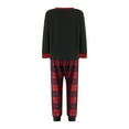 thumbnail image 5 of Christmas Family Pajamas Matching Set,Xmas Long Sleeve Letters Print T-shirt with Plaid Pants Sleepwear Loungewear, 5 of 6