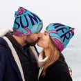 thumbnail image 5 of Susaid Beach Flamingo Trio Print Winter Beanie for Men Women, Lined Beanie Soft Warm Knit Hat Ski Cuffed Cap, 5 of 6