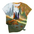 thumbnail image 6 of Qzwdhjm Halloween Shirts for Women Short Sleeve Spooky Season T-shirts Crewneck Pumpkin Loose Casual Plus Size Tops for Halloween Party, 6 of 6