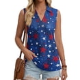 thumbnail image 2 of 4Th Of July Outfits for Women 250th Anniversary USA T-Shirt Womens Sleeveless Shirts Printed Golf Polo Shirts, 2 of 5