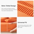 thumbnail image 4 of Davulos Tufted Comforter Set 7 Pieces Bed in a Bag Queen Size Shabby Chic Boho Comforter and Sheet Set with Pom Pom Textured Complete Bedding Set (Orange,Queen), 4 of 8