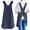 03 - Women's Navy Blue, variant on DOVACKA Japanese Cotton Linen Cross Back Cooking Apron for Women Men with Pockets Cute for Baking Kitchen