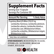 10X Health Probiotics Supplement – Probiotic Capsules for Immune Support & Gut Health, 60 Capsules