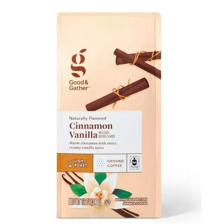 Naturally Flavored Cinnamon Vanilla Light Roast Ground Coffee - 12oz
