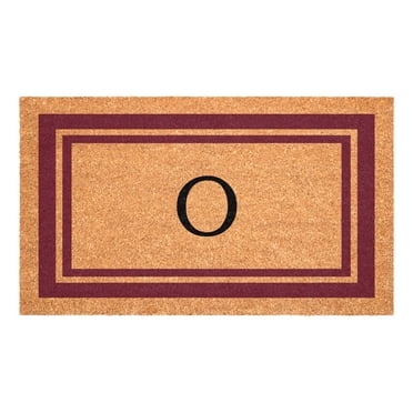 Burgundy Border Monogram Doormat (Letter O)