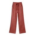 thumbnail image 7 of Women Soft Knit Wide Leg Pants Sevevn Elastic Drawstring High Waist Loose Fit Trousers With Side Pockets, Assorted Solid Colors For Lounging Sleepwear And Daily Casual Home Outfits, 7 of 7