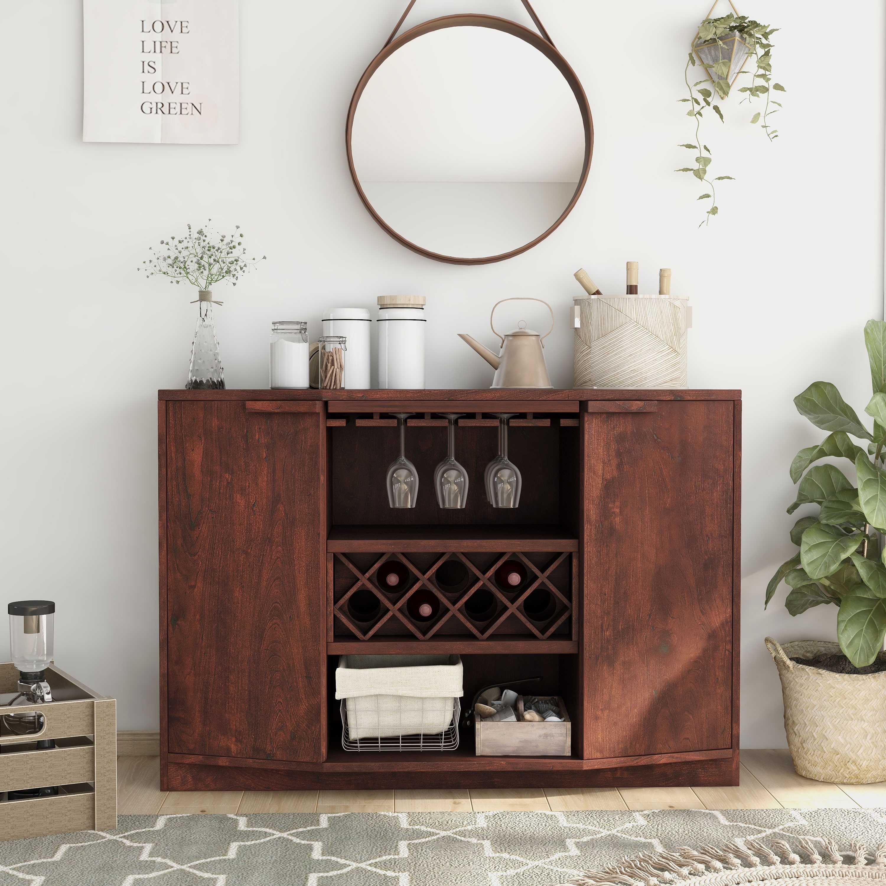 Espresso Enitial Lab Furniture of America Olympia Multi Storage Dining