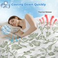 thumbnail image 3 of Green Leaf Flower Cooling Blanket,Lightweight Breathable Summer Throw Blanket with Double Sided Cold Effect,Vintage Farmhouse Bohemian Spring Picnic Blankets Bed Sheet for Hot Sleepers 60"x80", 3 of 8