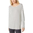 thumbnail image 1 of I.N.C Womens Striped Basic T-Shirt, Grey, XX-Large, 1 of 1