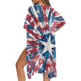 thumbnail image 5 of HELLHERO Star Tie-Dye Design Long Kimono Swimsuit Cover Up High Quality Fabrics Loose Fit Free Size Bathing Suit Cover Up for Women, 5 of 6