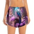 thumbnail image 2 of Balery Beautiful Flower Blue Bird Pantalones cortos deportivos para mujer con forro y dos bolsillos, elásticos, para entrenamiento, gimnasio, yoga-Medium, 2 of 7