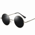 thumbnail image 4 of Polarized Round Sunglasses for Men and Women with Mirrored Resin Lenses Avant Garde Sun Driving and Outdoor Use, 4 of 5