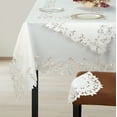 thumbnail image 4 of Table Cloth for Dining Table, White Table Linen, 60x120 inches Rectangle - The Deandra Collection - Home Decor, 4 of 6