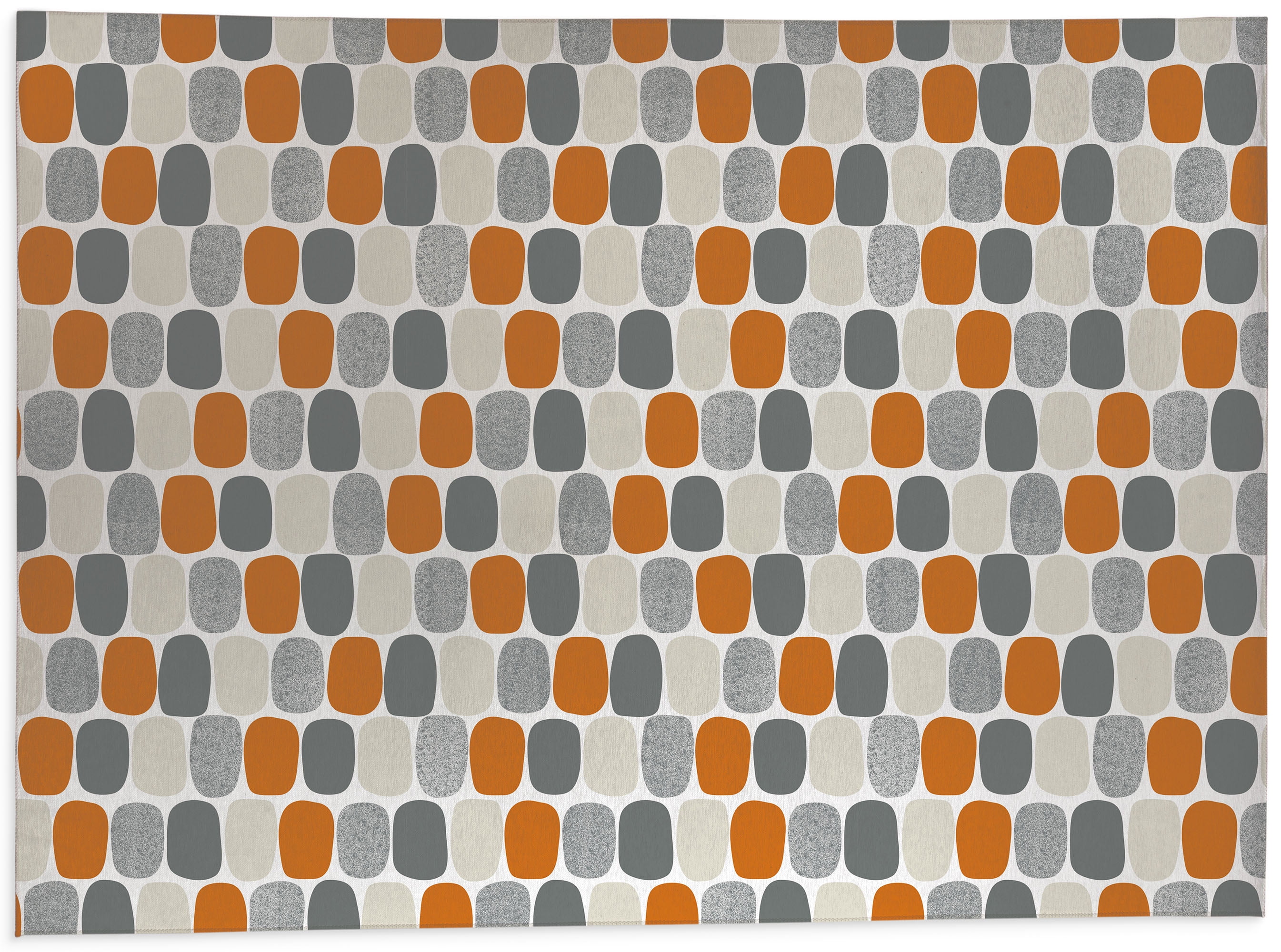Mid Century Ovals Orange Kitchen Mat by Kavka Designs