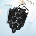 thumbnail image 2 of NMMUED Vintage Lace Headscarf Paisley Floral Hair Wrap Sheer Triangle Bandana Sweet Boho Hair Accessory Black One Size, 2 of 4