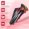 thumbnail image 3 of Botines de fútbol Vizari Bodega Firm Ground Youth, color negro/rosa, talla 6, 3 of 5