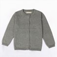 thumbnail image 2 of KPOPLK Baby Girls Sweater Fall Winter Flower Embroidered Crewneck Long Sleeve Caedigan Kids Cotton Cardigan Top Grey Size 5-6 Years, 2 of 5