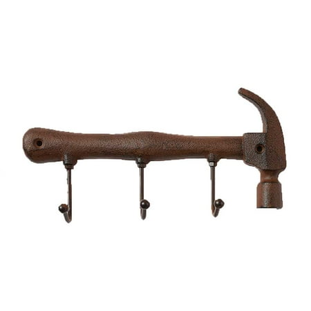 

Weijiyouyu Wall Hook Archaistic Hammer Shape Hanger American Industrial Style Rack 3 Hooks Holder for Coat Towel Bag Kid Room Metal Robe Kitchen