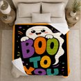 thumbnail image 5 of Cheerful Ghost Boo You Halloween Graphic, Festive Halloween Scene, Warm Flannel Blanket for Living Room and Family Room, Art Lovers Halloween Gift, Festive Home Decor, 5 of 9