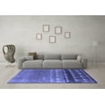 thumbnail image 3 of Ahgly Company Machine Washable Indoor Rectangle Solid Blue Modern Area Rugs, 2' x 3', 3 of 4
