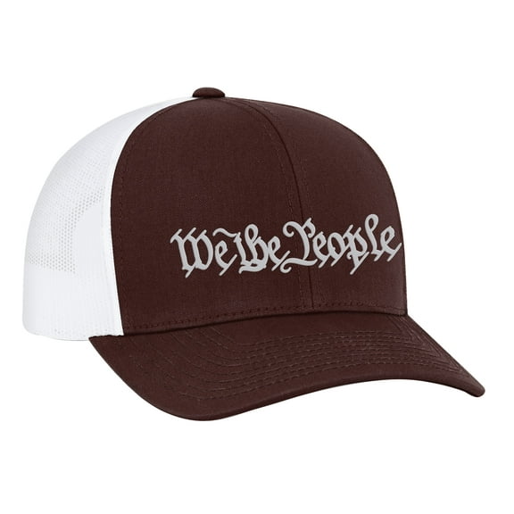 We The People Trucker Snapback Hat- Maroon/White