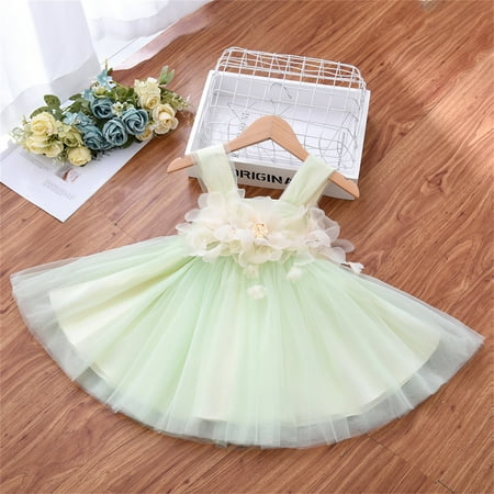 

dmqupv Girls Black Dress Girl s Spaghetti Strap Button Down Midi Sleeveless Summer Casual Sundress A-line Dress with Pockets Mint Green 2-3Years