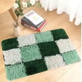 thumbnail image 4 of Non-slip Floor Mat Bathroom Water Absorbant Mat Home Entrance Doormat (Plaid Green), 4 of 7