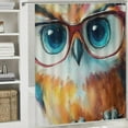 thumbnail image 6 of Patifu Owl Glasses Watercolor Painting Bathroom Shower Curtain Set with Hooks 69"x72, 6 of 7